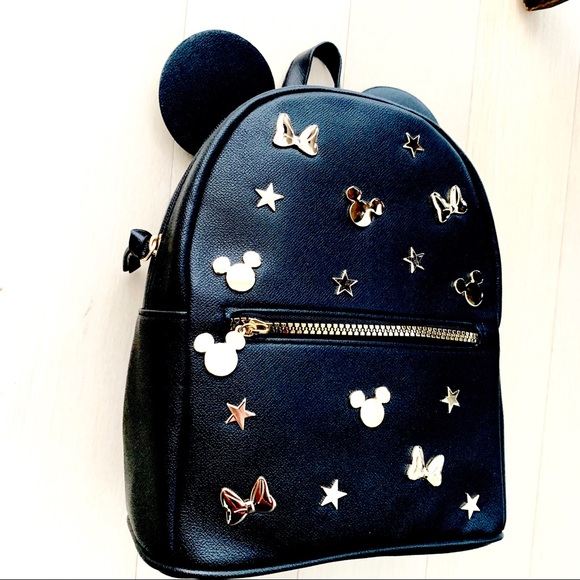 LAST ONE Disney Mickey Minnie Mouse Gold Backpack - Picture 3 of 8